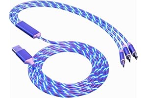 One-to-Three Metal Streamer Light Fast Charge Data Cable Multifunctional Three-in-One Phone Quick Line Pure Copper Quicker Pr