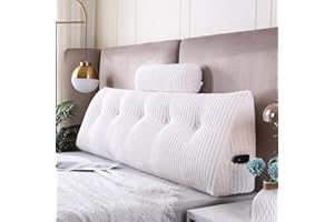Gpround Wedge Headboard Pillows + Head Roll Pillow Bed Wedge Pillow for Headboard Large Bolster for Bed Rest Reading Pillows Backrest Pillows for Sitting in Bed