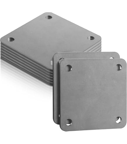 Rocaris 20 Pcs 3 × 3 ×3/16 Inch A36 Steel Plate Hot Rolled Steel Base Plate With 4 Holes Metal Square Plate For Construction Boards Structure Support Weldable Square And Industrial Use - View #4