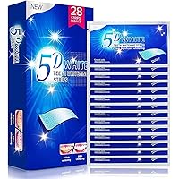 Teeth Whitening Strips: 28Pcs Enamel Safe Whitening Strips for Sensitive Teeth, Non-Slip White Strips, Fast Results in 30 Min