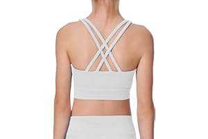 AugIris Girls Sports Bra Training Scoop Neck Cross Back Bras for Teens Kids Sports Comfort Girls Bra Tops