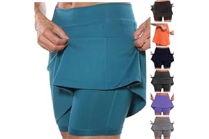 Generic Skorts for Women with Pockets High Waisted Golf Skorts Lightweight Mini Tennis Skirt Running Athletic Workout Shorts