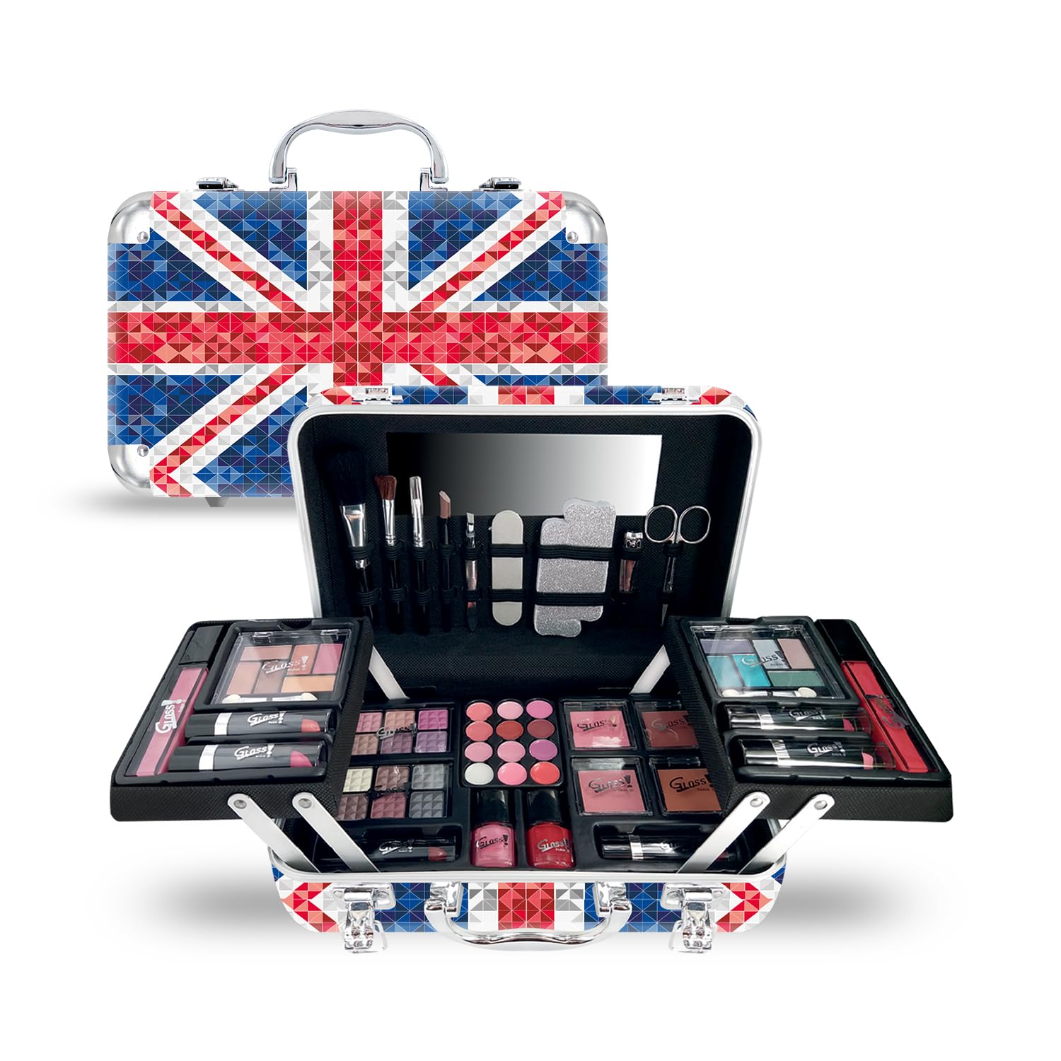 Gloss! Gift Set - Make-Up Set - Make Up Case London Diamonds - 50pcs - Gift box, Christmas gift, gift for women, make-up box