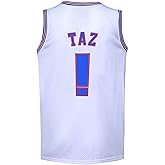 BOROLIN Mens Basketball Jersey TAZ Moive Space Sports Shirts 90s Hiphop Party Clothing
