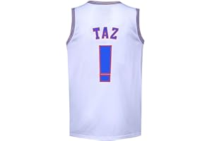 BOROLIN Youth Basketball Jerseys TAZ #! Movie 90s Space Jersey for Kids Sports Shirts