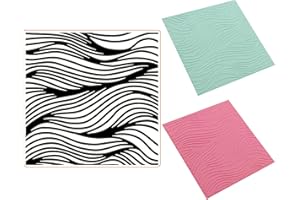 Arbuya Waves Plastic Embossing Folder (5"x5''| Ocean Pattern) Paper Crafts Plastic Textured Impressions for Card Making Scrapbooking