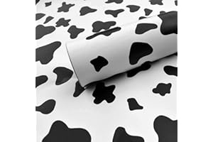 Qianglive Black and White Spots Contact Paper Cow Printed Peel and Stick Wallpaper 17.3”x120” Self-Adhesive Cute Wallpapers Vinyl White Black Decals for Walls Bedroom Living Room Nurseryls