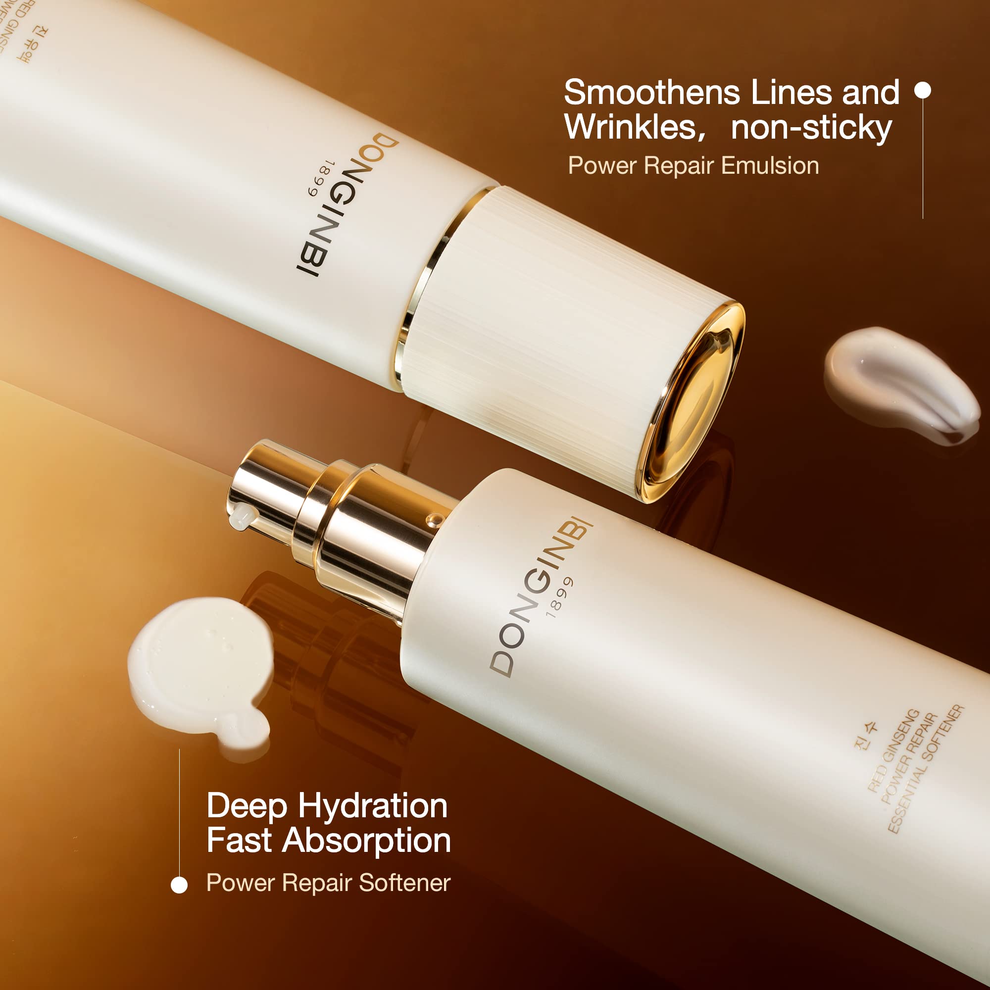 DONGINBI Power Repair Concentrated Essence Set, Hydrating and Anti-Aging, Firms & Lifts, Deep Moisturizing, Korean Ginseng Skin Care