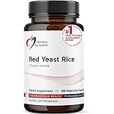 Designs for Health Red Yeast Rice Capsules - 1200mg (1.2g) Supplement to Support Cardiovascular Health - Non-GMO, Made with US-Grown Organic Red Yeast Rice (180 Capsules)