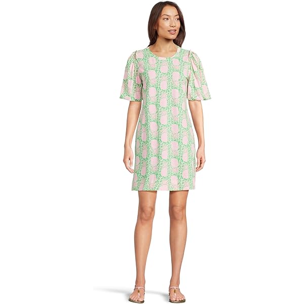 Lilly Pulitzer Womens Jannie V-Neck 3/4 Sleeve Multi Let It Gogh