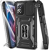 DMDMBATH for Motorola Moto G Play 4G 2024 Case with Screen Protector+Slide Camera Cover Moto G Play Case with Magnetic Ring, 