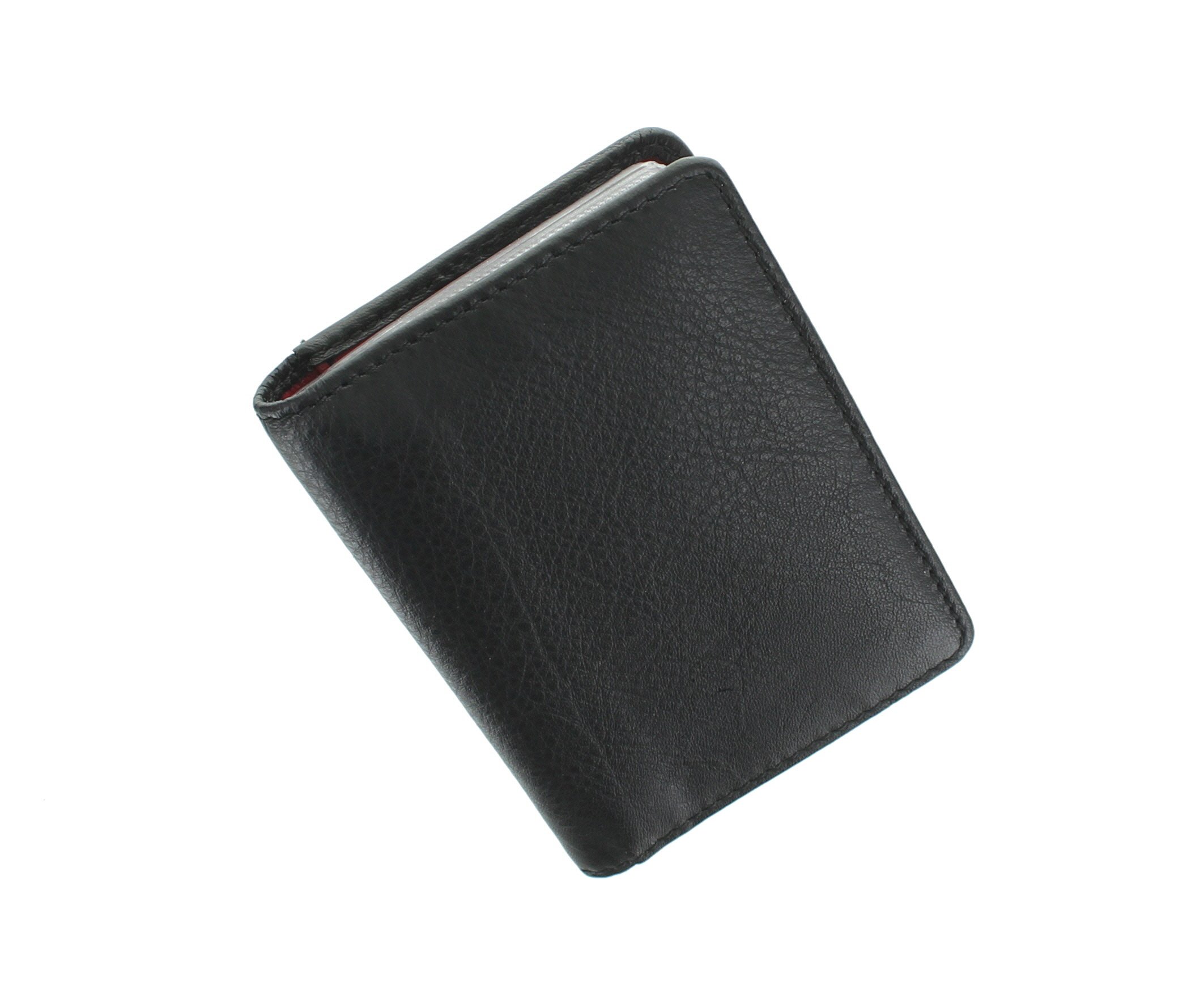 VISCONTI Slim Collection Laser Leather Card Holder with RFID Protection VSL24 Black/Red