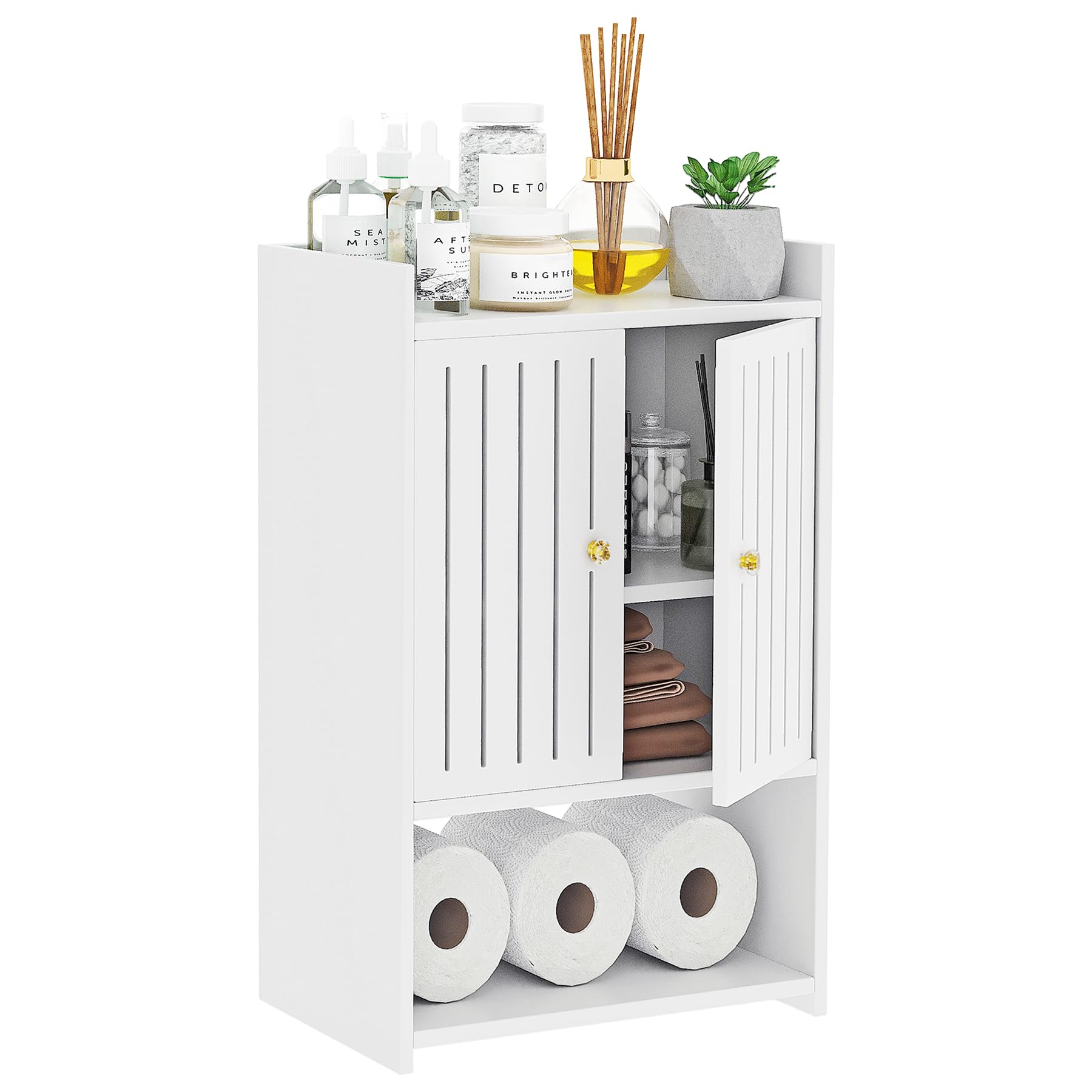 Photo 1 of HAYOFAMY Wall Bathroom Storage Cabinet, 4-Tier Medicine Cabinet Organizer with Door and Shelf for Living Room Kitchen Entryway Small Space