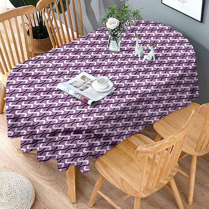 shirlyhome Table Cloth Oval Abstract Stain Resistant Tablecloth
