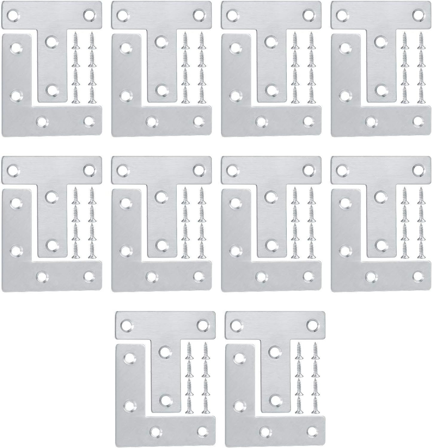 Ssl Brackets 10 Pcs L-Shaped Brackets, 10 Pcs T-Shaped Brackets, Stainless Steel ...