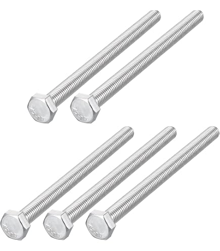 Kozelo 10-Pack 3/8"-16 X 2" Grade 5 Hex Head Bolts – Carbon Steel Machine Screws, Zinc-Plated, Right-Hand Thread, Blue/White Finish