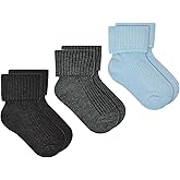 JAKIDAR Organic Cotton Baby Socks Seamless Washable Infant Toddler Kids Sock, 6 Months to 5 Years (Pack of 3)