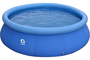 JLeisure Avenli 17807 10 Foot x 30 Inch 2 to 3 Person Capacity Prompt Set Above Ground Kid Inflatable Outdoor Backyard Swimming Pool, Blue