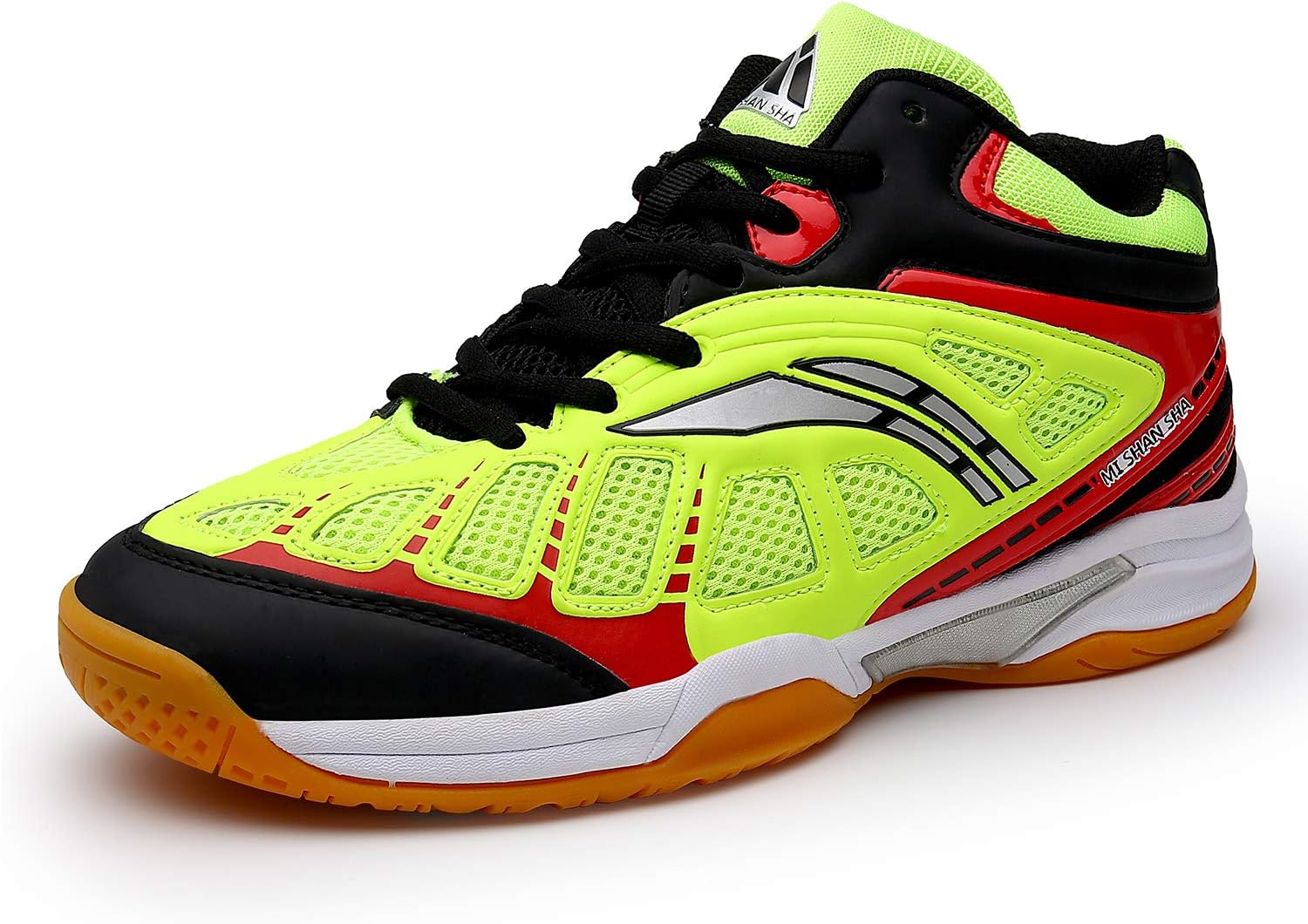 Mishansha Mens Court Tennis Shoes Non Slip Squash Athletic Trail Running Sneakers Lime Green