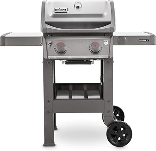 Weber 44000179 Gasgrill Spirit II S-210 mit GBS, Edelstahl Gehäuse, 2 Edelstahlbrenner, GS4 Hochleistungs-Grillsystem, klappbare Seitentische