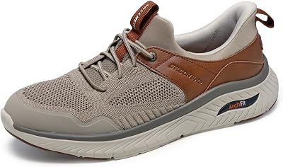 Hombre Arch Fit Crosser Emeric Slip-In ENTRENADOR, Taupe Brown Knit / Synthetic, 42 EU
