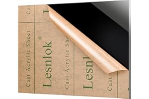 LESNLOK 1 Pieces 12 x 16 Black Acrylic Sheet 1/4 inch Thick 6mm Black Plexiglass Sheet, DIY Materials for Home Decor, Handcraft, Painting, Photography,Switch Panel, Display Stand (1, 12 x 16 x 1/4)