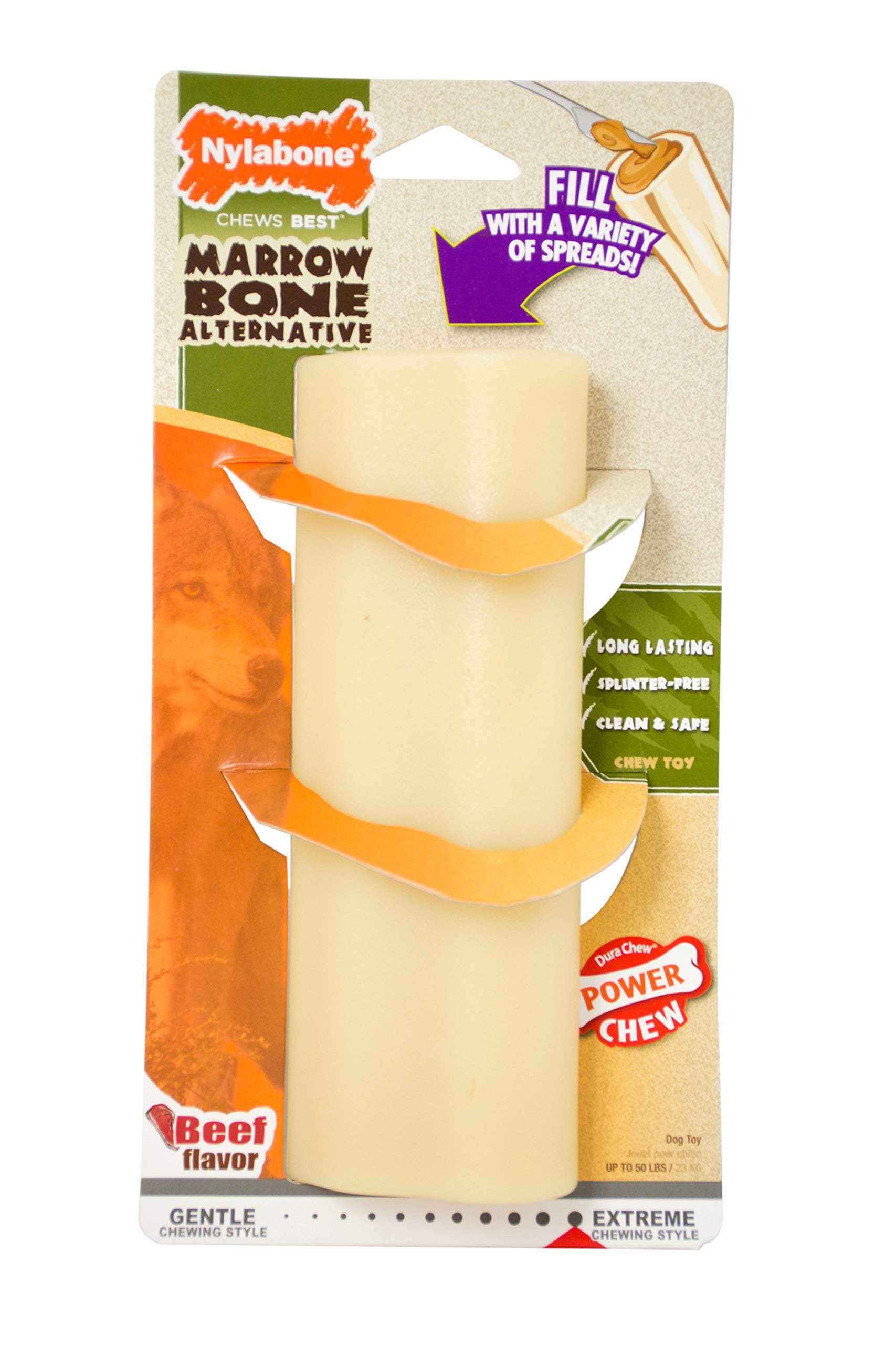 Nylabone Power Chew Marrow Bone Alternative Dog Chew Toy