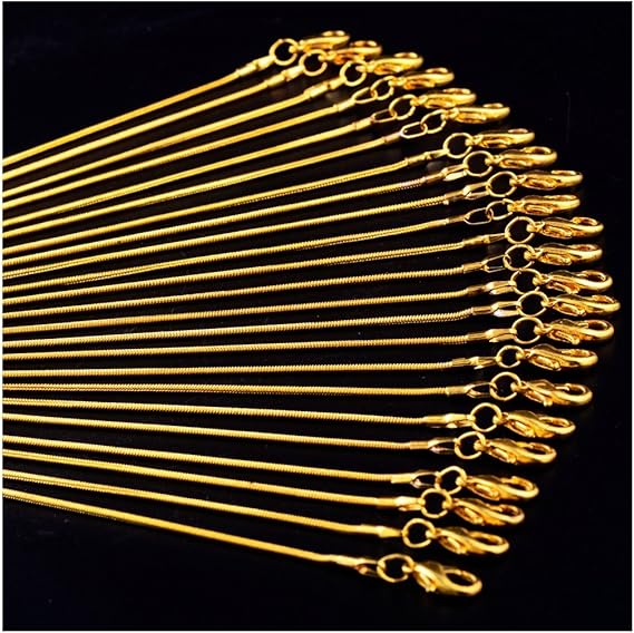 Gold Chain 18K Gold Plated Snake Chains for Necklace Jewelry Making