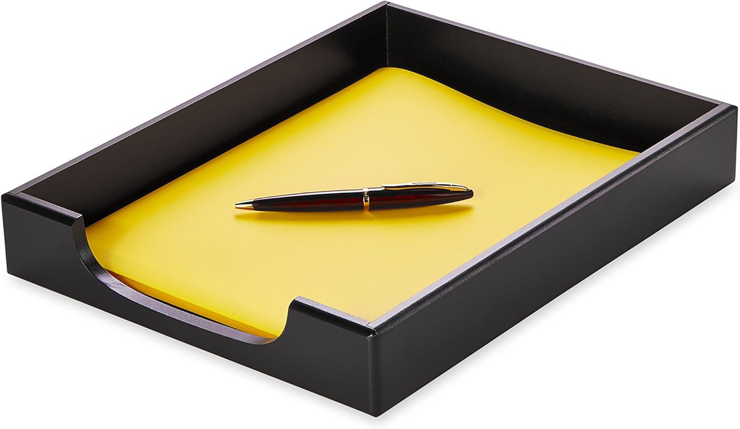 Rolodex Wood Tones Collection Front-Load Letter Tray, Letter-Size, Black (62523) : Office Desk Trays : Office Products
