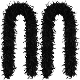 iHUFeather Chandelle Turkey Feather Boa 30g 1.64 Yards for Party Wedding Christmas Costume Decoration(2pcs)