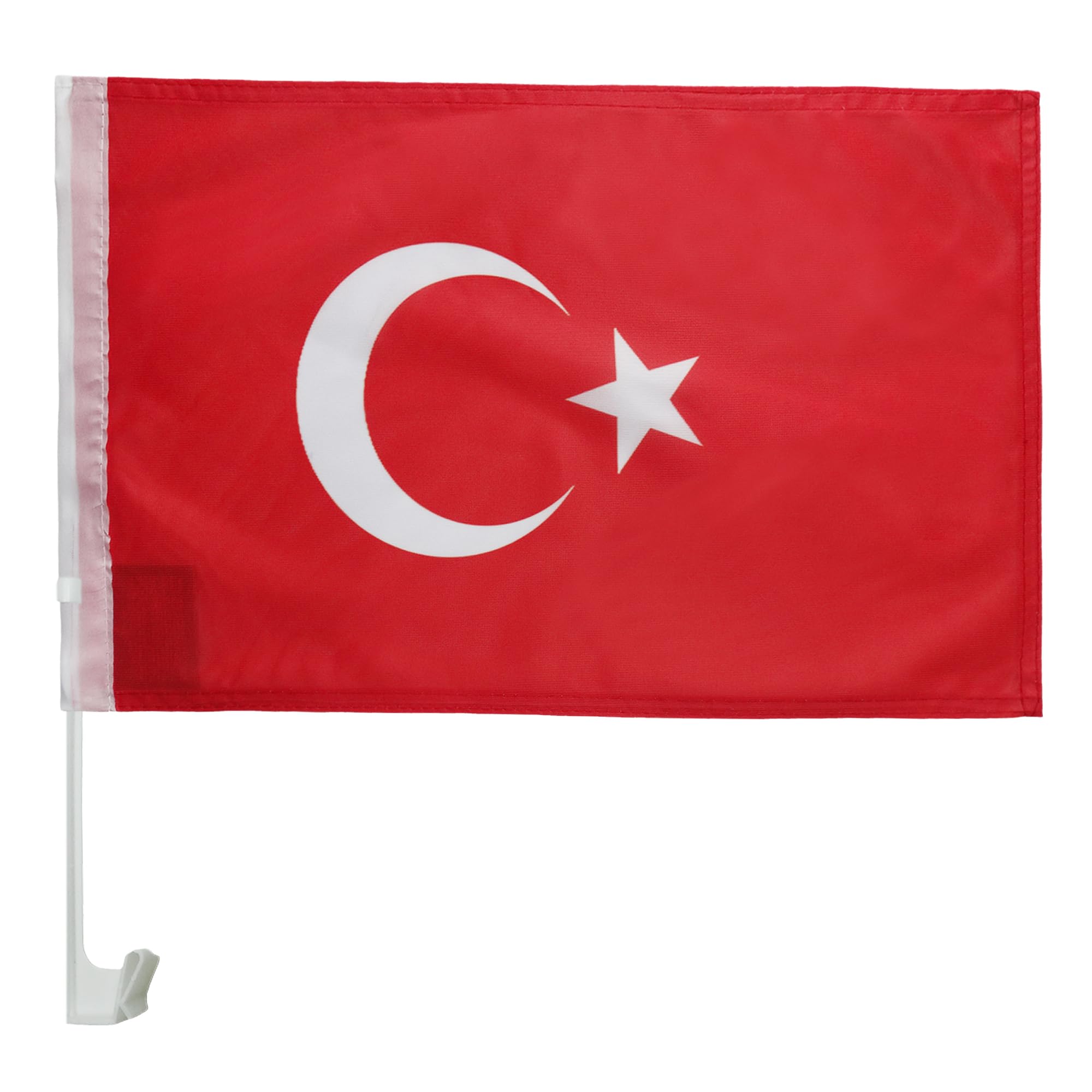 Turkey Car Flag 18'' x 12'' - Turkish Car flags 30 x 45cm - Banner 18x12 INCHES PLASTIC STICK - AZ FLAG — image 1