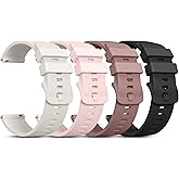 Vanjua 20mm Watch Bands Quick Release Replacement Wristband, 4 Pack Soft Silicone Waterproof Sport Straps Band for Men Women