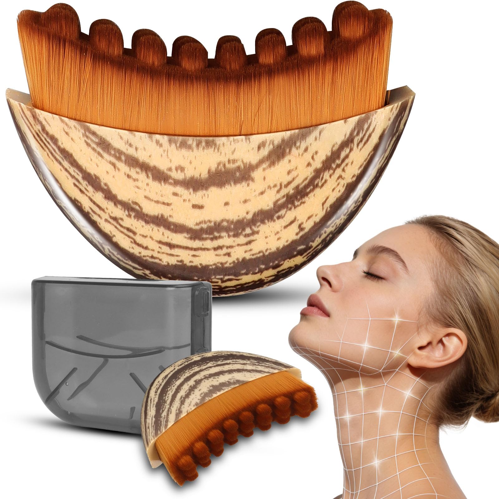 Photo 1 of Pnctho 2026 New Lymphatic Contour Face Brush,Lymphatic Drainage Massager for Chin & Neck, Jawline & Neck Lymphatic Massage Brush for Contouring, De-Puffing & Smoother Skin, Skin Firming