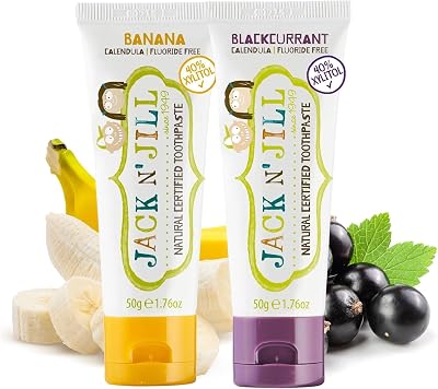 Jack N' Jill Natural Certified Kids Toothpaste 40% Xylitol 50g Pack of 2