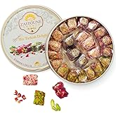 Zaitoune Turkish Delight Mix - 9 oz | Luxury Coatings of Pomegranate, Pistachio, Coconut, Kataifi &amp; Rose | Authentic Lokum Sweet Assortment in a Beautiful Gift Tin | Handmade &amp; Individually Wrapped