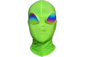anroog Halloween Alien Mask for ET Alien Cosplay Costume Halloween Party,Alien 3D Full Face Mask for Adults