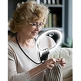 5X 15X Hands Free Magnifying Glass with Light for Reading 3 Color 48 LEDs, Neck Wear Magnifier with Light Hands Free for Reading Books, Crafts, Cross Stitch, Sewing, Close Work, Seniors, Low Vision
