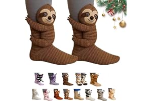 Animal Socks, 3D Knit Animal Sloth Socks for women, Cute Plush Animals Hug Sock, Funny Christmas Animals Sock