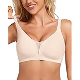 VRVOICE Womens Wireless Bras Sexy V Mesh Push Up No Underwire Bralette Seamless Supportive Tshirt Everyday Bra