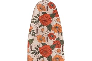 MinoCino Large Ironing Board Cover 15x54 Inch, Wide Ironing Board Cover with 6 mm Thick Felt Padding, Drawstring, Hook and Lo