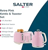 Salter Retro Pink Kettle & Toaster Set 1.7L 4-Slice Wide Slot 3kW 1630W view 2