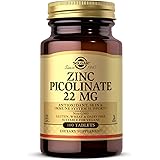 Solgar Zinc Picolinate 22 mg, 100 Tablets - Promotes Healthy Skin - Supports Immune System, Normal Taste & Vision - Antioxida
