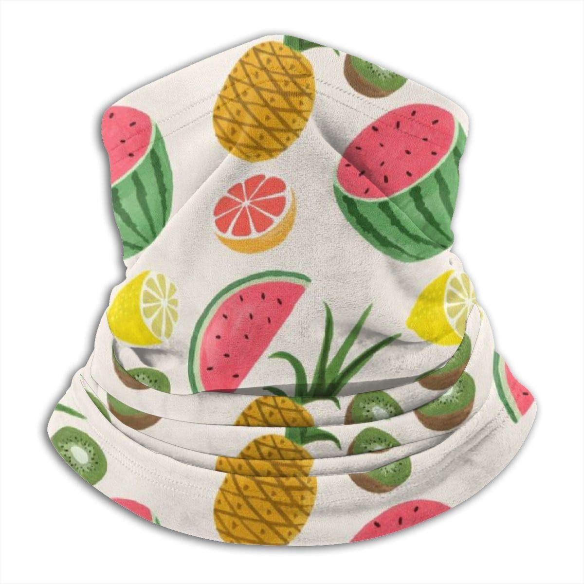 WlQshop Watermelon Lemon Kiwi Pineapple Neck Gaiter Face Mask Bandana Seamless Headband For Men Women Sun UV Wind Dust Protection Skiing Riding Running