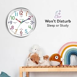 Roymnie Wall Clock for Kids Learning to Tell Time