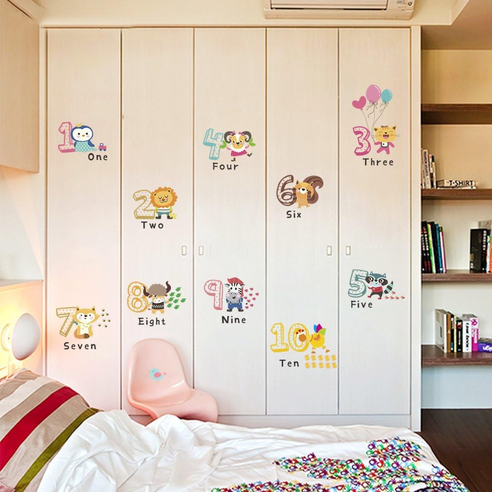 Early Educational Number English Wall Sticker Decal for Children's Bedroom Study Nursery Room Decor - Image 5