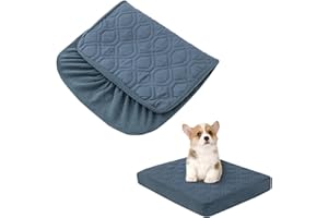 BOCTOPUG Dog Bed Covers Only - Waterproof Dog Bed Covers Quilted, Replacement Washable Pet Puppy Bed Cover for Dog Cat, Cushion Cover 30Lx20Wx6H Inches Bluegrey