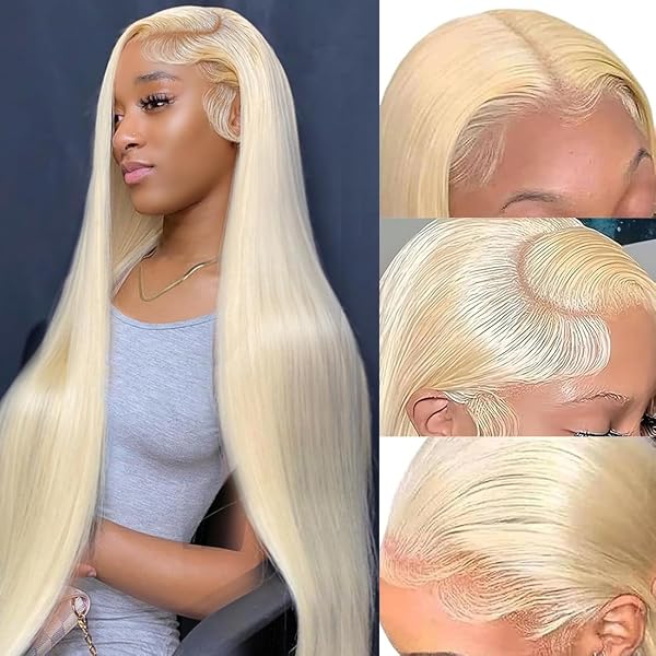 Savasana Blonde Lace-Front-Perücke 613 - 86,4 Cm Lang, Aus Unbehandeltem Echthaar, Klebefrei, Vorgezupft, Mit Babyhaar, Für Schwarze Frauen