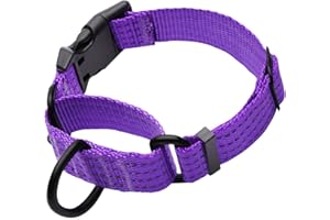 LUCKYDC Martingale Collar for Training Dogs. Adjustable Reflective Dog Collars with Buckle- NO Pull-Prevents Slipping Out, for Medium Large XL Dogs. Helps with Strong pullers(M, Purple)
