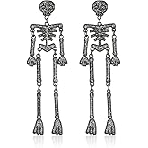 Firopia Halloween Dangle Earrings for Women | Spooky Skeleton Skull Ghost Spider Web Witch Castle Pumpkin Earrings | Costume Party Earrings Holiday Jewelry Gifts