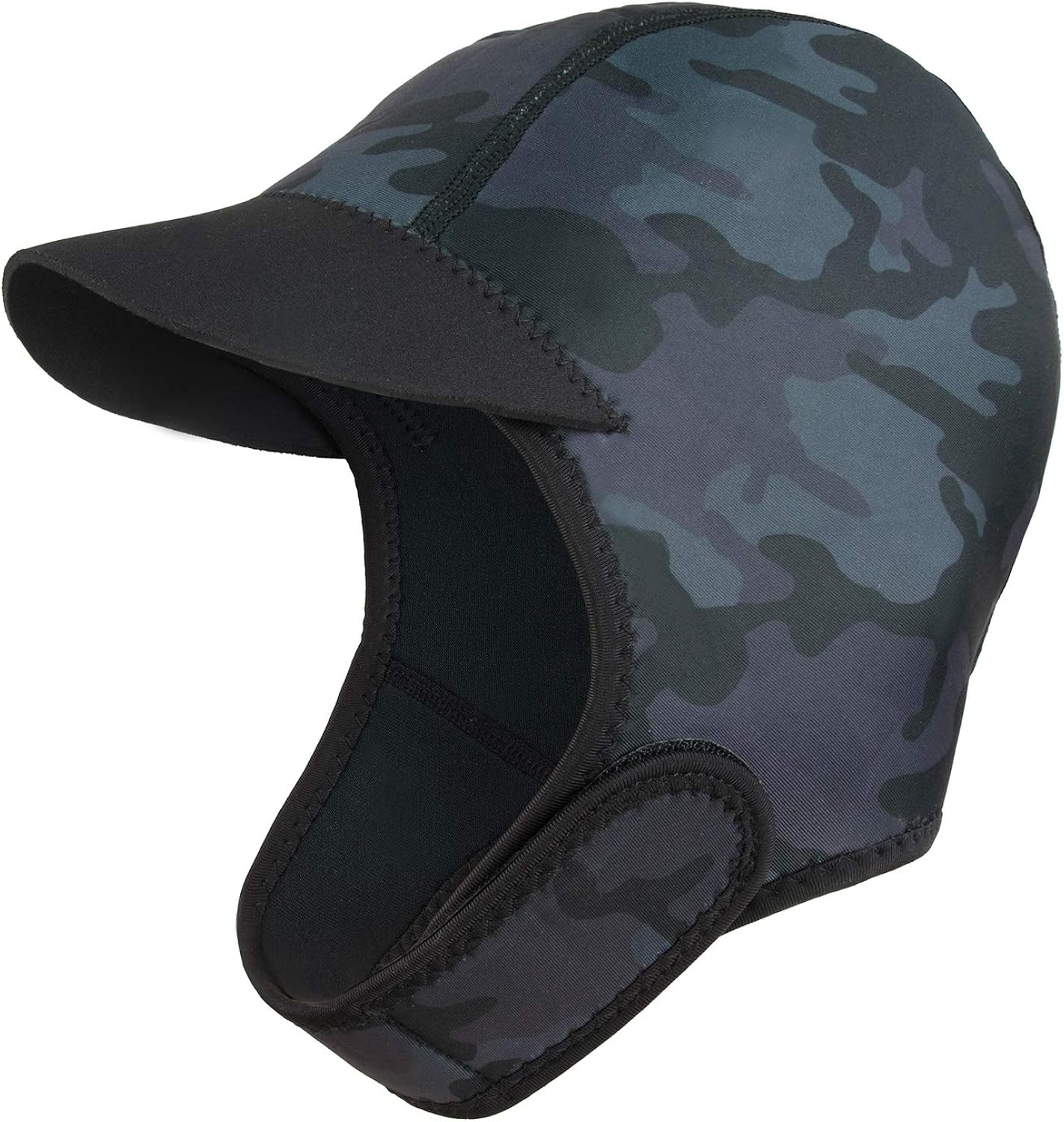 Owntop Swim Cap with Chin Strap Head Warm Swimming Diving Cap with Brim, Neoprene Nylon